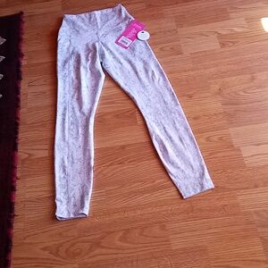 NWT ladies leggings pants by Yoga Luscious, gray, white, sz XS,  MSRP $78